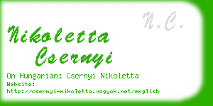 nikoletta csernyi business card